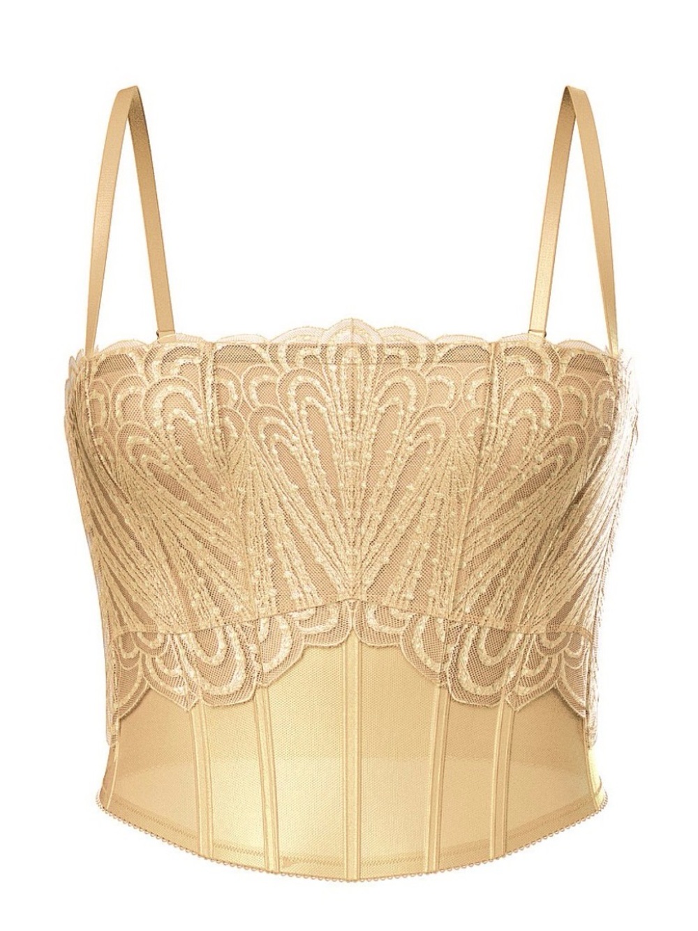 NWOT Victoria's Secret Lace Corset Bralette in Champagne, SDD
